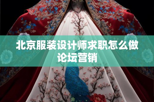 北京服装设计师求职怎么做论坛营销